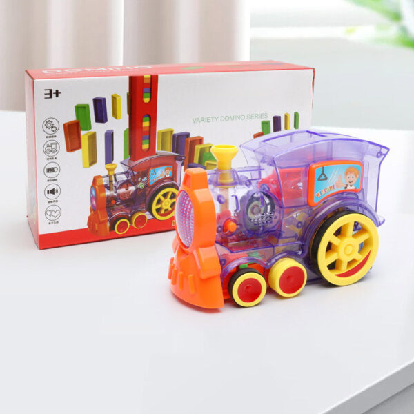 Domino Train Puzzle Blocks – Car Building Toy with Automatic Release - Image 2